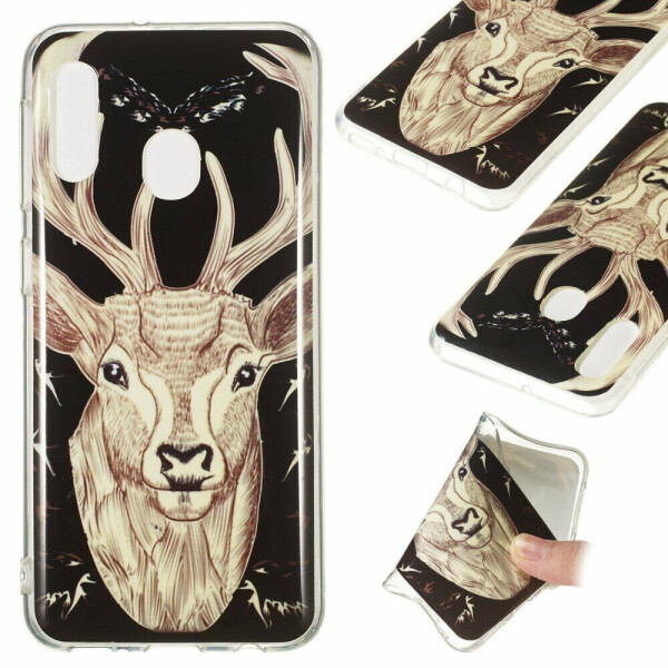 

Силиконовый (TPU) чехол Deexe LumiCase для Samsung Galaxy A20e - Elk Pattern