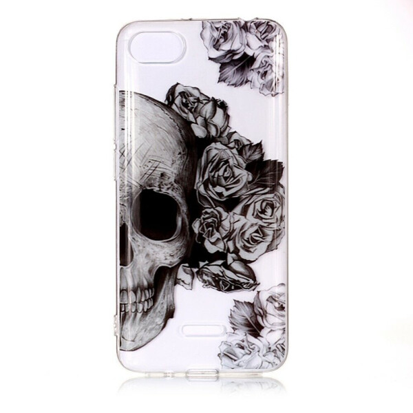 

Силиконовый (TPU) чехол Deexe Pretty Glossy для Xiaomi Redmi 6A - Skull and Flowers