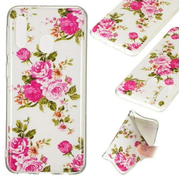 

Силиконовый (TPU) чехол Deexe LumiCase для Samsung Galaxy A20e - Vivid Flowers