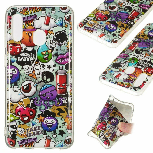 

Силиконовый (TPU) чехол Deexe LumiCase для Samsung Galaxy A20e - Cartoon Pattern