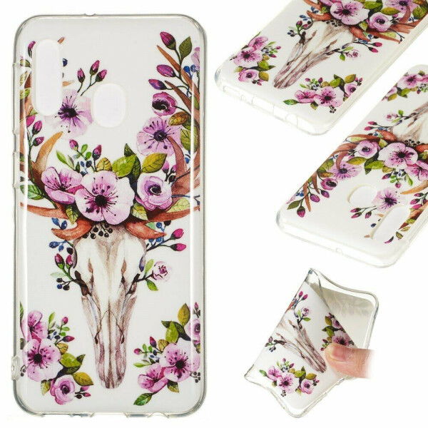

Силиконовый (TPU) чехол Deexe LumiCase для Samsung Galaxy A20e - Flowered Elk