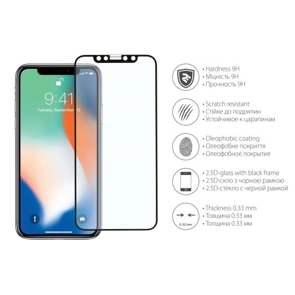 

Защитное стекло 2E Full Cover для iPhone X / iPhone XS - Black