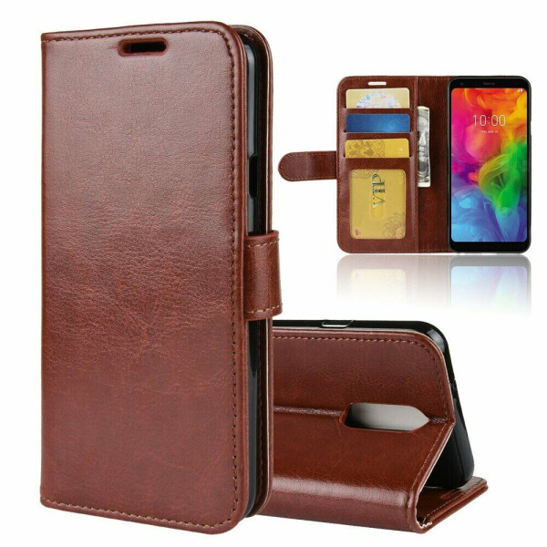

Чехол-книжка Deexe Wallet Style для LG Q7 / Q7+ - Brown