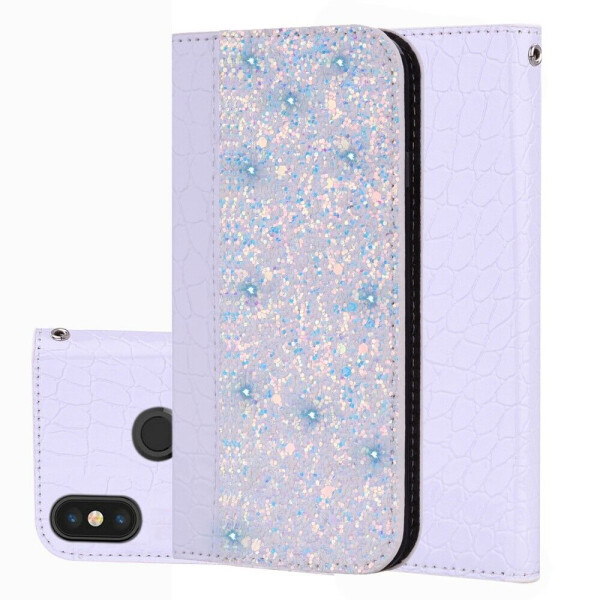 

Чехол-книжка Deexe Glittery Crocodile для Xiaomi Redmi Note 6 / Note 6 Pro - White