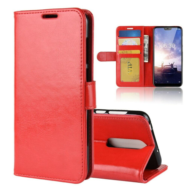 

Чехол-книжка Deexe Wallet Style для Nokia 6.1 Plus / Nokia X6 - Red
