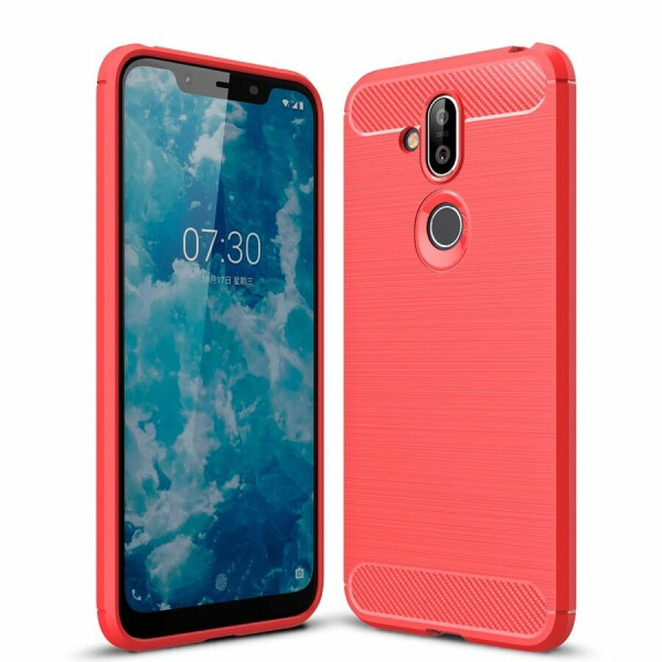 

Защитный чехол UniCase Carbon для Nokia 7.1 Plus - Red