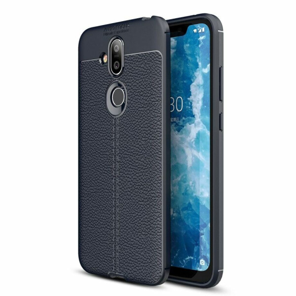 

Защитный чехол Deexe Leather Cover для Nokia 7.1 Plus - Blue