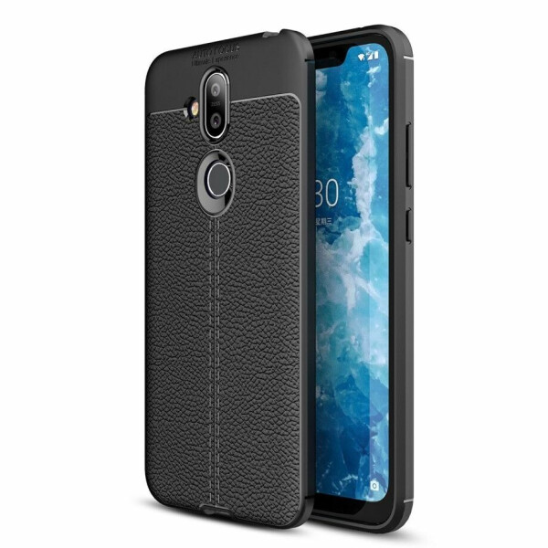 

Защитный чехол Deexe Leather Cover для Nokia 7.1 Plus - Black