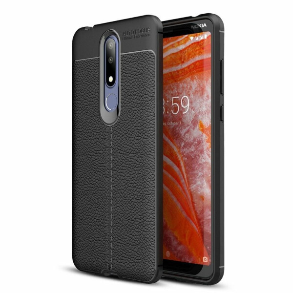 

Защитный чехол Deexe Leather Cover для Nokia 3.1 Plus - Black