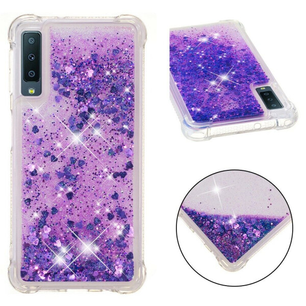 

Силиконовый (TPU) чехол Deexe Liquid Glitter для Samsung Galaxy A7 2018 (A750) - Dark Purple