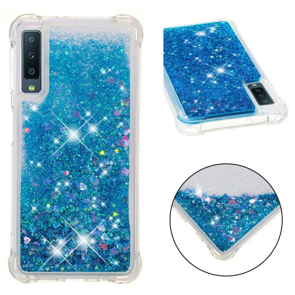 

Силиконовый (TPU) чехол Deexe Liquid Glitter для Samsung Galaxy A7 2018 (A750) - Blue