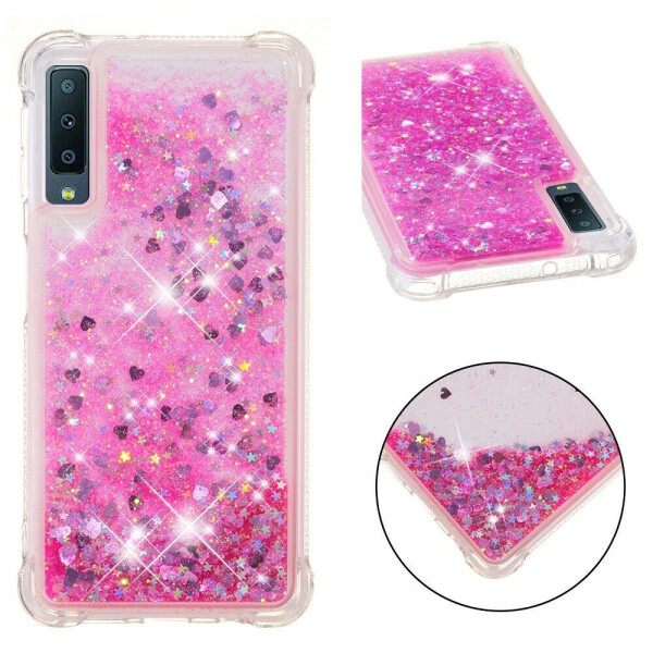 

Силиконовый (TPU) чехол Deexe Liquid Glitter для Samsung Galaxy A7 2018 (A750) - Rose