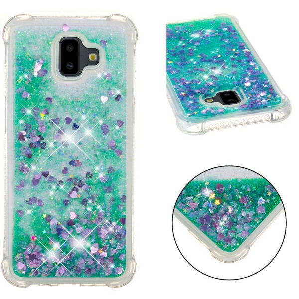 

Силиконовый (TPU) чехол Deexe Liquid Glitter для Samsung Galaxy J6+ (J610) - Green