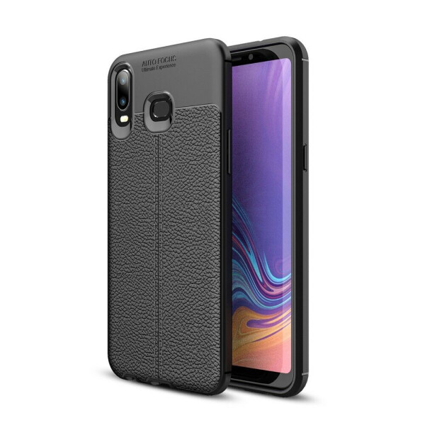 

Защитный чехол Deexe Leather Cover для Samsung Galaxy A6s - Black