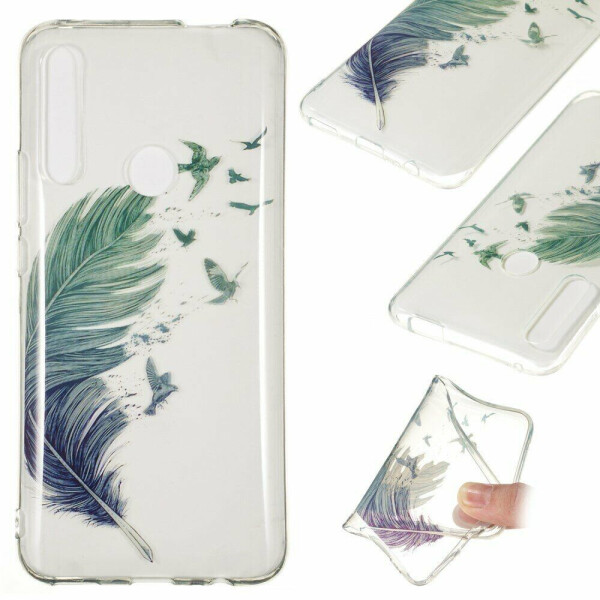 

Силиконовый (TPU) чехол Deexe Pretty Glossy для Huawei P Smart Z - Feather Printing TPU