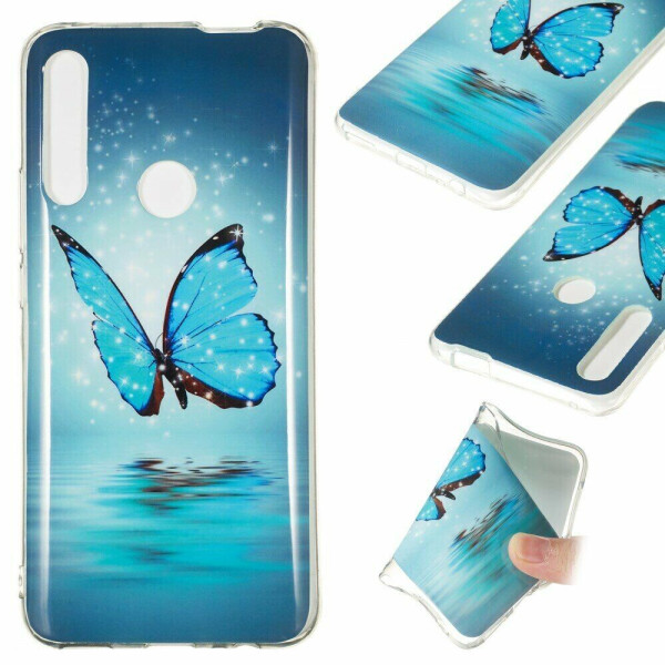 

Силиконовый (TPU) чехол Deexe LumiCase для Huawei P Smart Z - Blue Butterfly