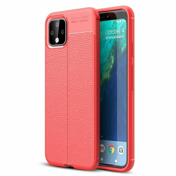 

Защитный чехол Deexe Leather Cover для Google Pixel 4 - Red