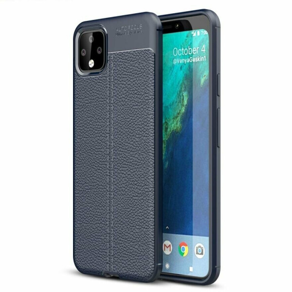 

Защитный чехол Deexe Leather Cover для Google Pixel 4 XL - Dark Blue