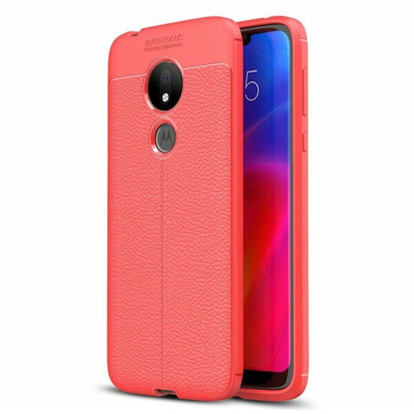

Защитный чехол Deexe Leather Cover для Motorola Moto G7 Power (XT1955) - Red