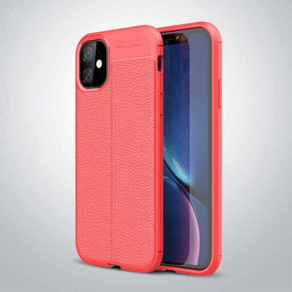 

Защитный чехол Deexe Leather Cover для iPhone 11 - Red