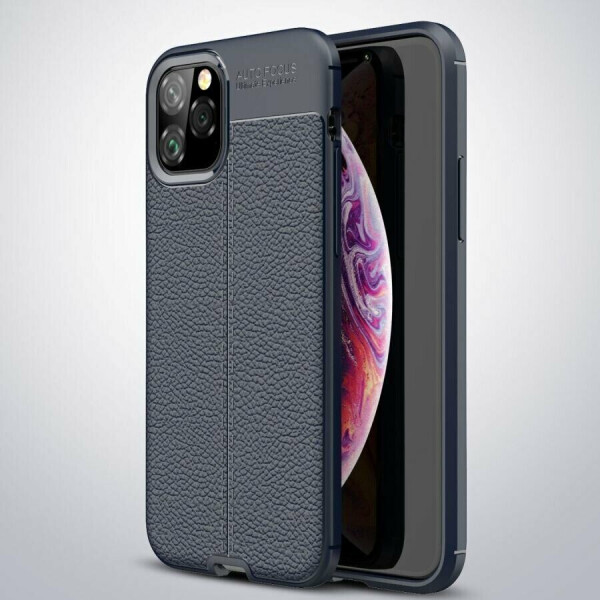 

Защитный чехол Deexe Leather Cover для iPhone 11 Pro - Dark Blue