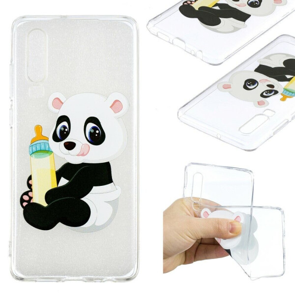 

Силиконовый (TPU) чехол Deexe Pretty Glossy для Huawei P30 - Panda Baby