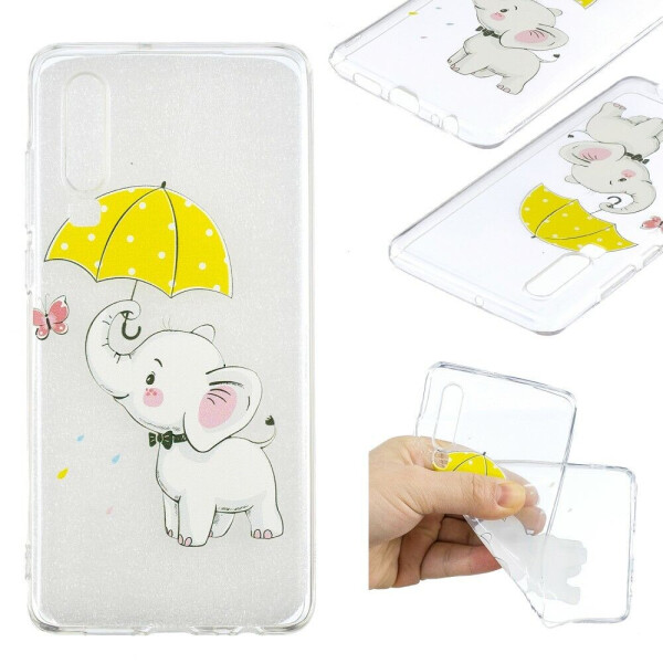 

Силиконовый (TPU) чехол Deexe Pretty Glossy для Huawei P30 - Little Elephant with Umbrella
