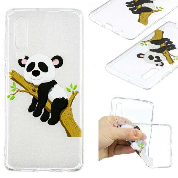 

Силиконовый (TPU) чехол Deexe Pretty Glossy для Huawei P30 - Panda on Branch