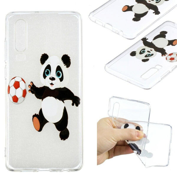 

Силиконовый (TPU) чехол Deexe Pretty Glossy для Huawei P30 - Panda Plays Football