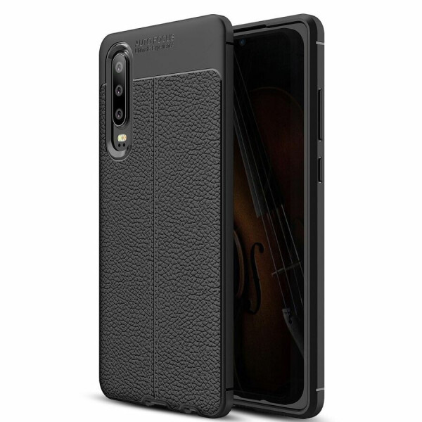 

Защитный чехол Deexe Leather Cover для Huawei P30 - Black