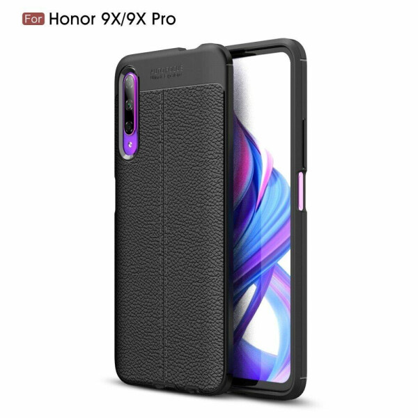 

Защитный чехол Deexe Leather Cover для Huawei P Smart Pro / Honor 9X (Китайская версия) / Honor 9X Pro - Black