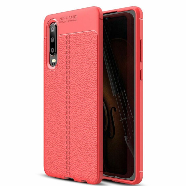 

Защитный чехол Deexe Leather Cover для Huawei P30 - Red