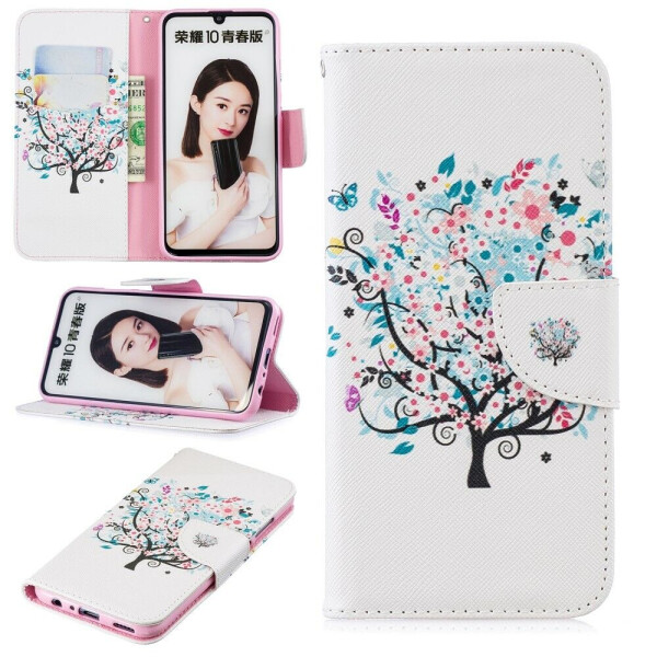 

Чехол-книжка Deexe Color Wallet для Huawei Honor 10 Lite / P Smart (2019) - Flowered Tree