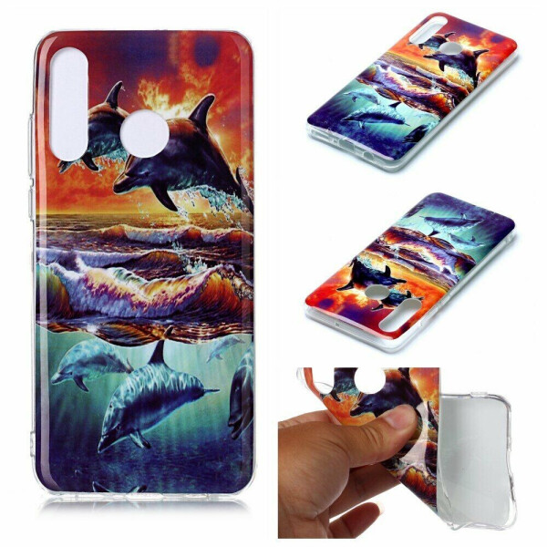 

Силиконовый (TPU) чехол Deexe Life Style для Huawei P30 Lite - Dolphin