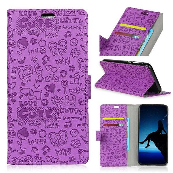 

Чехол-книжка UniCase Graffiti Pattern для Huawei P30 - Purple