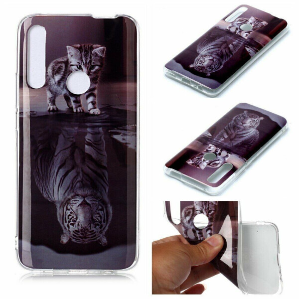 

Силиконовый (TPU) чехол Deexe Life Style для Huawei P Smart Z - Cat and Tiger Reflection