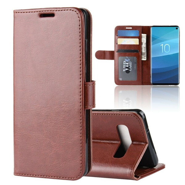 

Чехол-книжка Deexe Wallet Style для Samsung Galaxy S10 - Brown