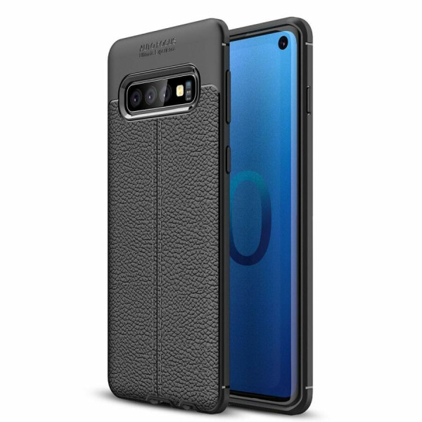 

Защитный чехол Deexe Leather Cover для Samsung Galaxy S10 - Black