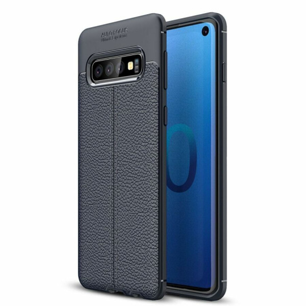 

Защитный чехол Deexe Leather Cover для Samsung Galaxy S10 - Dark Blue