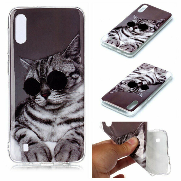 

Силиконовый (TPU) чехол Deexe Life Style для Samsung Galaxy M10 (M105) / A10 (A105) - Cat Wearing Glasses