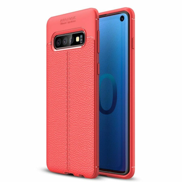 

Защитный чехол Deexe Leather Cover для Samsung Galaxy S10 - Red