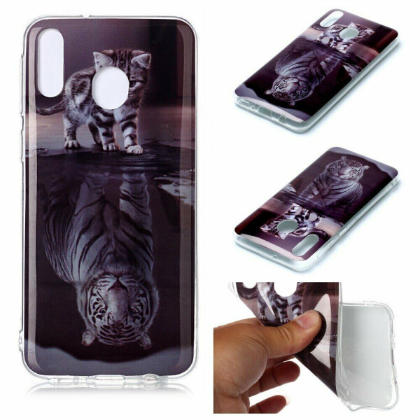 

Силиконовый (TPU) чехол Deexe Life Style для Samsung Galaxy M20 (M205) - Cat and Reflection in Water