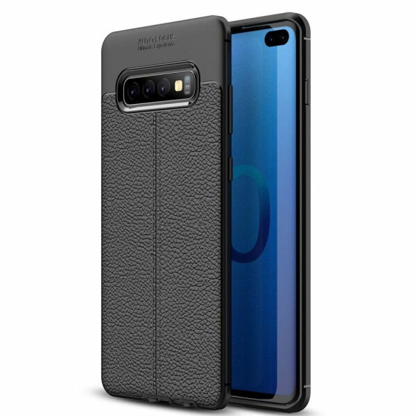 

Защитный чехол Deexe Leather Cover для Samsung Galaxy S10 Plus - Black