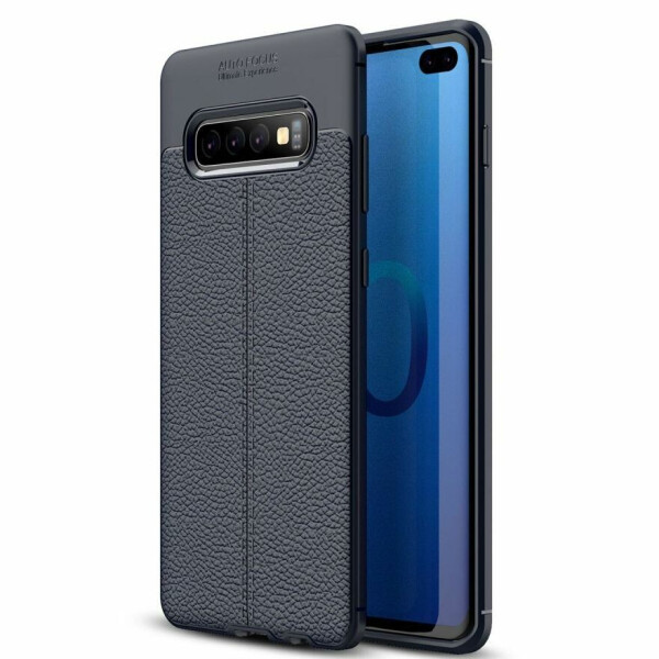 

Защитный чехол Deexe Leather Cover для Samsung Galaxy S10 Plus - Dark Blue