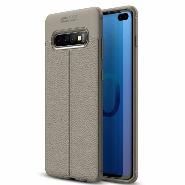 

Защитный чехол Deexe Leather Cover для Samsung Galaxy S10 Plus - Grey