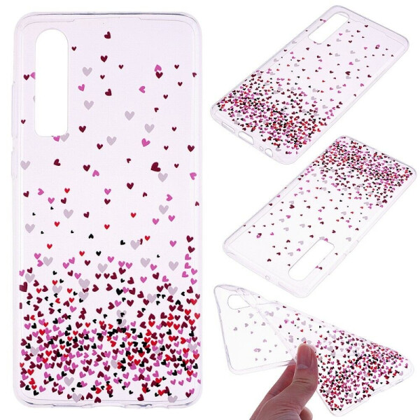 

Силиконовый (TPU) чехол Deexe Pretty Glossy для Huawei P30 - Colorful Love Hearts