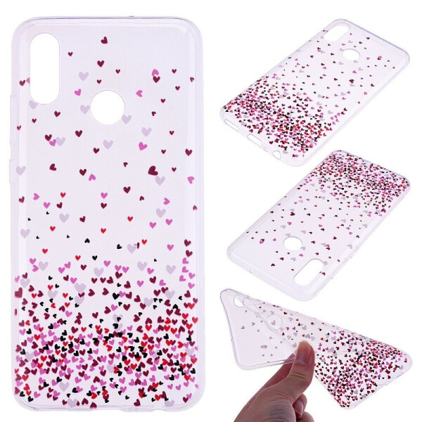 

Силиконовый (TPU) чехол Deexe Pretty Glossy для Huawei Honor 10 Lite - Colorful Love Hearts