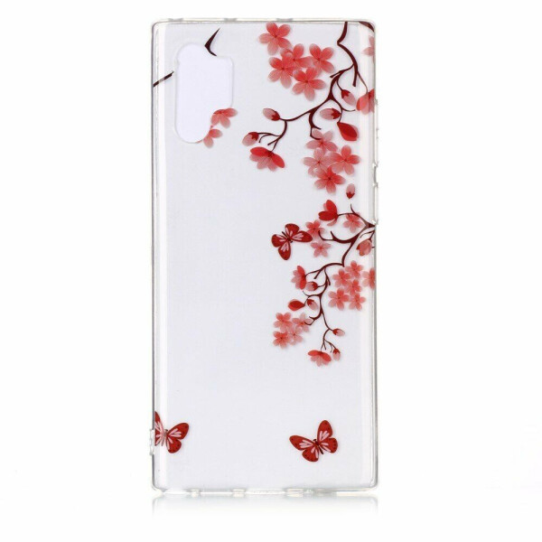 

Силиконовый (TPU) чехол Deexe Pretty Glossy для Samsung Galaxy Note 10+ (N975) - Butterfly and Flower