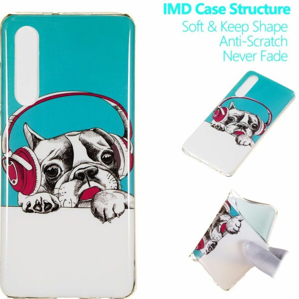 

Силиконовый (TPU) чехол Deexe LumiCase для Huawei P30 - Dog Listening to Music
