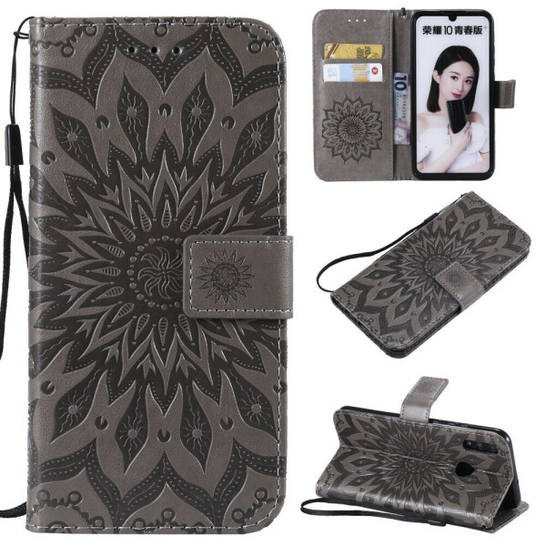 

Чехол-книжка UniCase SunFlower Pattern для Huawei P Smart (2019) / Honor 10 Lite - Grey